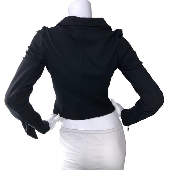 Diane Von Furstenberg DVF Womens Size 4 Atlanta Moto Jacket Asymmetrical Black - Picture 7 of 15